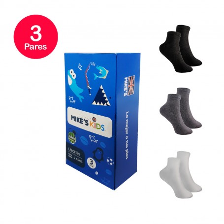 Calcetín Niño Bamboo Tobillera Mike`s Pack 3