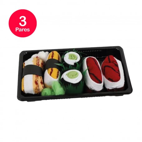 Calcetínes Divertidos Caja Sushi Unisex Pack 3