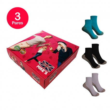 Calcetín Mujer Diabético Cobre Bamboo Tob Mix Colores Pack 3