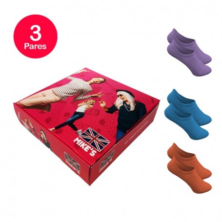 Calcetin Invisible Mujer Liso Algodón Organic Pack 3