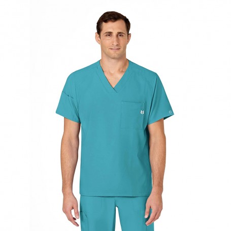 POLERA CLÍNICA HOMBRE WONDERWINK 6355 TEAL BLUE