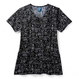 POLERA CLÍNICA MUJER ZOE-CHLOE Z12213MLSM ESTAMPADA