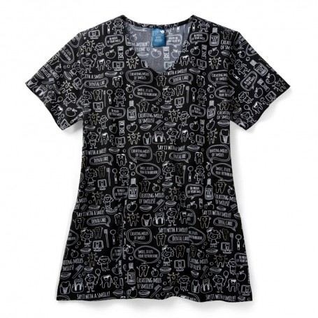 POLERA CLÍNICA MUJER ZOE-CHLOE Z12213MLSM ESTAMPADA