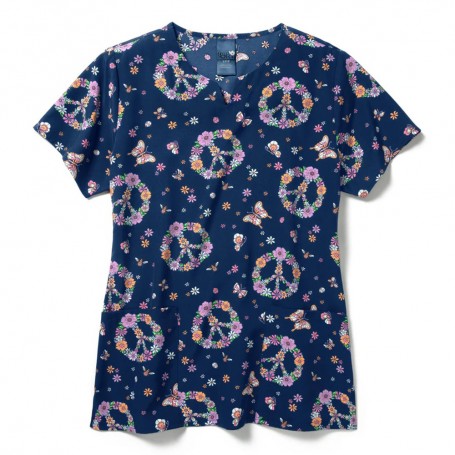 POLERA CLÍNICA MUJER ZOE-CHLOE Z16213GVYG ESTAMPADA