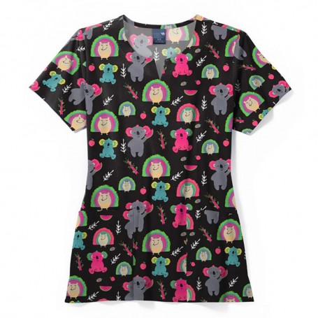 POLERA CLÍNICA MUJER ZOE-CHLOE Z16213SPMK ESTAMPADA