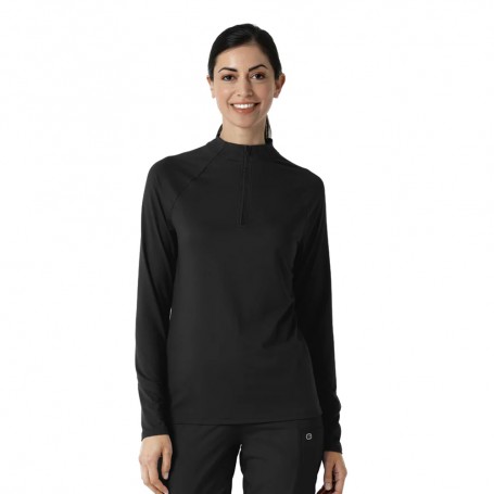 POLERA CON CIERRE MUJER Y VENTANA PARA RELOJ 2239 BLACK