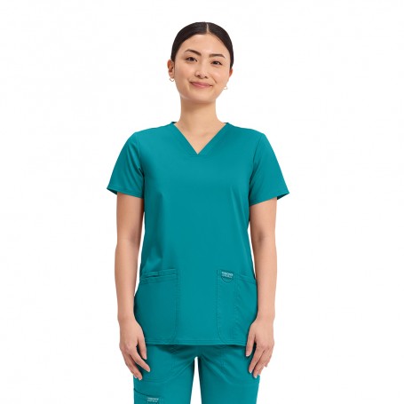 POLERA CLÍNICA MUJER CHEROKEE REVOLUTION WW620 TEAL BLUE