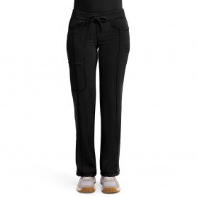 PANTALÓN MUJER RECTO CON CORDÓN 1123A BLACK