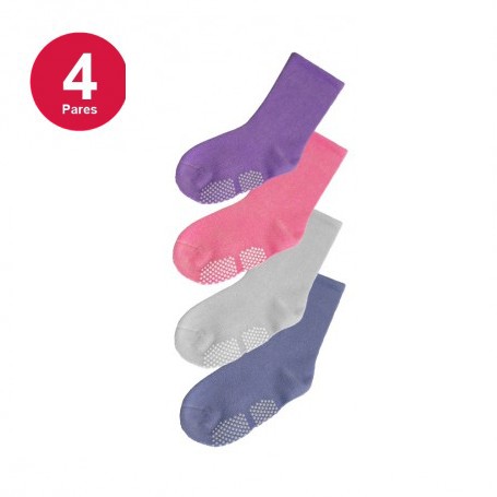 Calcetín Bebé Niña Bamboo Antideslizante Mike`s Pack 4