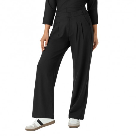 PANTALÓN CLÍNICO PLISADO MUJER PIERNA ANCHA 5266 BLACK