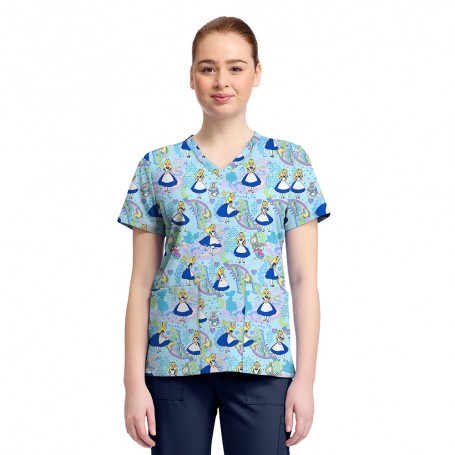 POLERA CLÍNICA ESTAMPADA TF796 ALICIA PAIS MARAVILLAS